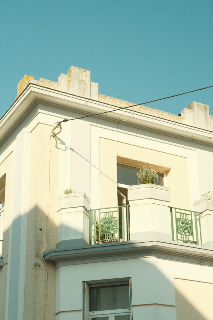 Sunlit Building with Terrace